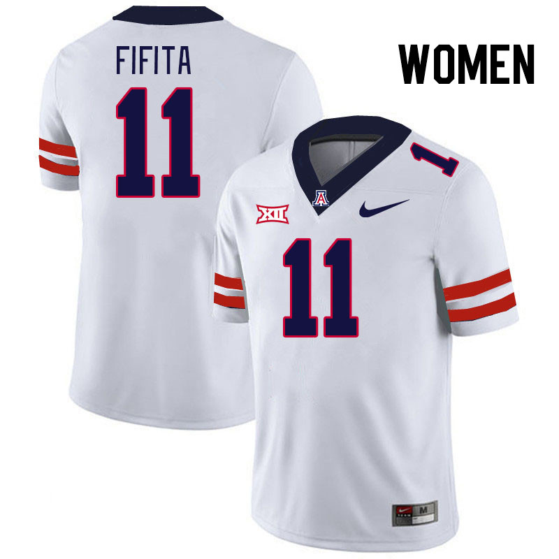 Women #11 Noah Fifita Arizona Wildcats Big 12 Conference College Football Jerseys Stitched-White